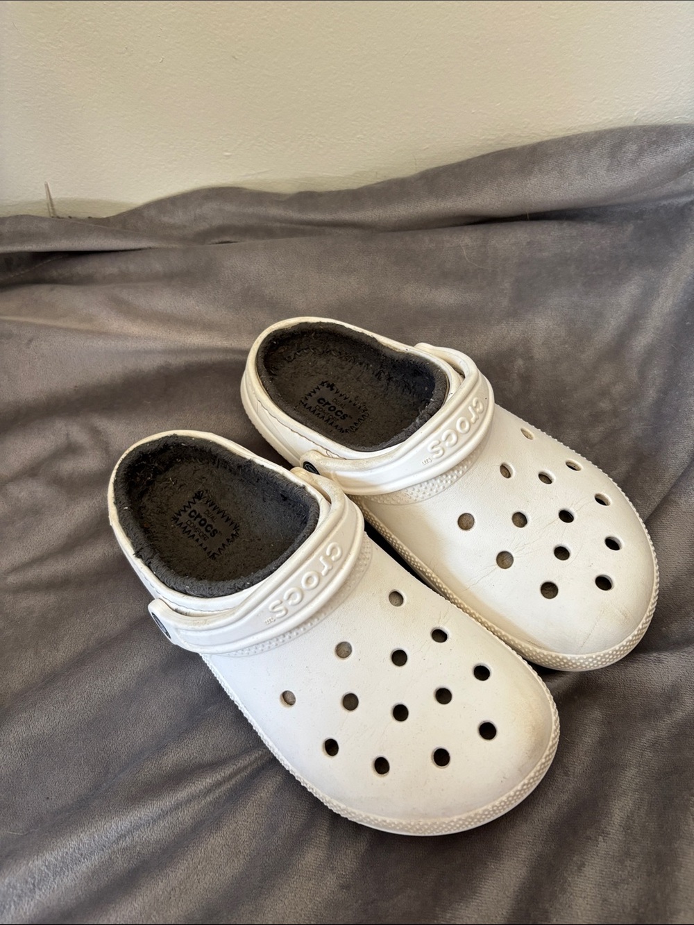 CROCS White Women’s Clog with Grey Liner